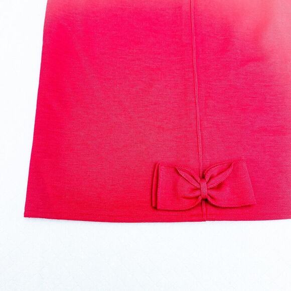 Sonia Rykiel 100% Wool Red Straight Pencil Skirt Back Bow France Size 6-8 - Picture 6 of 7